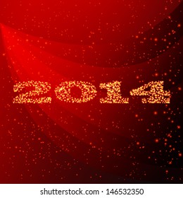 new year 2014 - red holiday abstract background