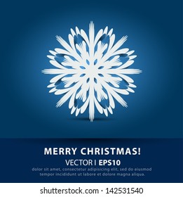 New Year 2014. Snowflake on a blue background.