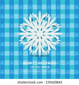New Year 2014. Snowflake on a blue background.