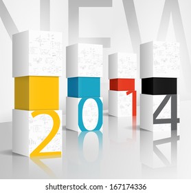 New year 2014 technology concept