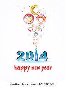 New year 2014 in white background. Abstract poster 
