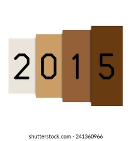new year 2015 abstract folder style - stock vector