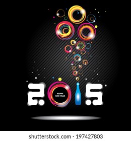 New year 2015 in black background. Abstract poster 