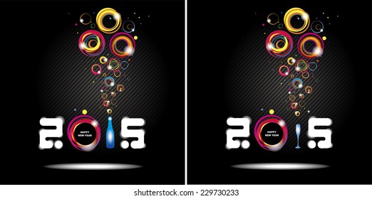 New year 2015 in black background. Abstract poster