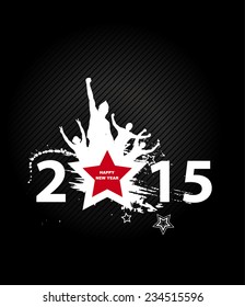 New year 2015 in black background. Abstract poster 