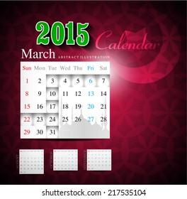New year 2015 calander design with shiny text in vector illustration. 