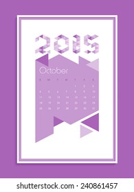 New Year 2015 calendar design for October month.