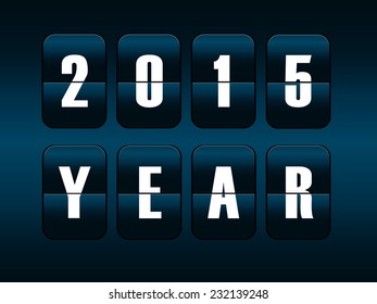 New year 2015 card. Mechanical timetable counter.