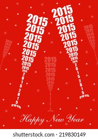 New Year 2015 Celebration - Stylish Wine Glass Toasting Design (EPS10 Vector) 