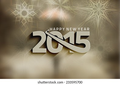 New Year 2015 with Christmas snow background