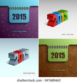 New year 2015 Collection festive modern backgrounds, Text design, Vector Eps 10