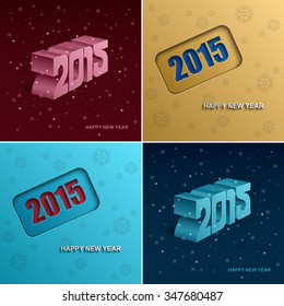 New year 2015 Collection festive modern backgrounds, Text design, Vector Eps 10