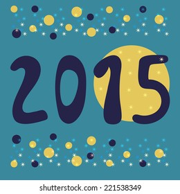 New year 2015 creative cartoon card design