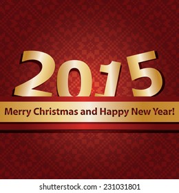 New year 2015 design template. Elements are layered separately in vector. Easy editable. Christmas seamless wallpaper in red colors. 