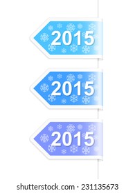 New Year 2015 labels. Vector illustration