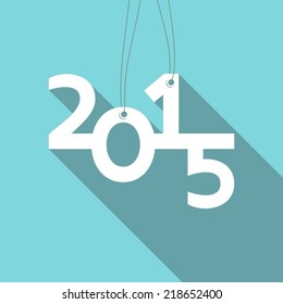 New year 2015 lettering hanging on the strings