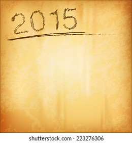 New year 2015 as old background. Vector design elements.