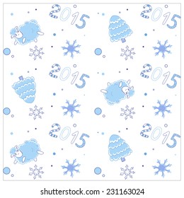 New year 2015 with a ram. Background. Christmas. Vector illustration