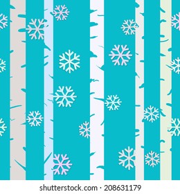 New Year 2015 seamless pattern with snowflakes. Vector.