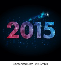 New Year 2015. Starry sky background. Eps 10 Vector