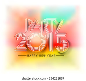 New Year 2015 test design with colorful blur background