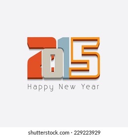 New year 2015 Text Design on white background