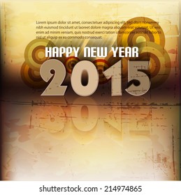 The New year 2015 vector illustration in vintage text style.