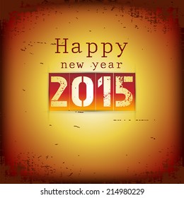 The New year 2015 vector illustration in vintage text style.