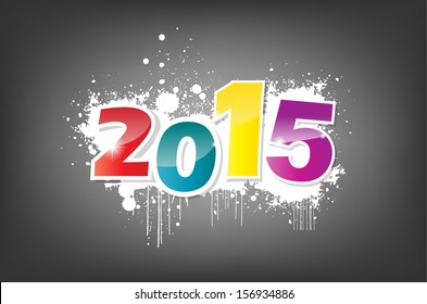 New year 2015 wallpaper, grunge effect. (EPS10 Vector)