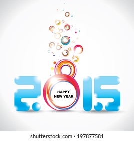 New year 2015 in white background. Abstract poster