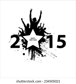 New year 2015 in white background. Abstract poster 