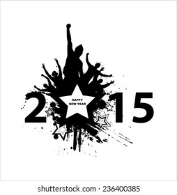 New year 2015 in white background. Abstract poster