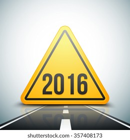 New Year 2016 ahead sign