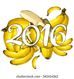 New Year 2016 background bananas