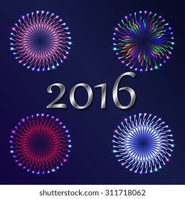 New Year 2016. Background with fireworks