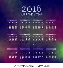 new year 2016 calender