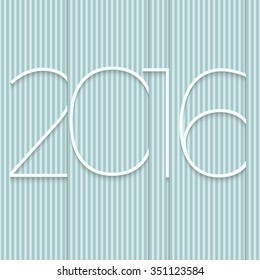 New Year 2016 card with dimension lines. Element of 2016 year. Vector design element for new year, christmas, winter holiday, engineering, technologies, etc