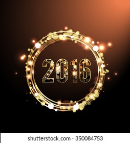 New Year 2016 card, Glittering background