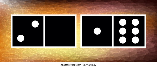 New year 2016 card made from dominoes chips on gold polygon background