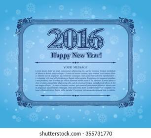 New year 2016 and Christmas typographic label for Xmas holidays design, Calligraphic vector Decoration, New Year festive message, Vector Eps 10