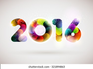 New year 2016. Colorful design.