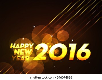 New Year 2016 colourful Background with elemental vector Drawing perfect for New year Party invitation cards.