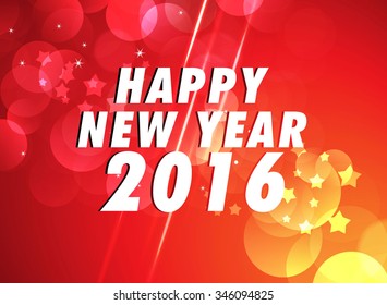 New Year 2016 colourful Background with elemental vector Drawing perfect for New year Party invitation cards.