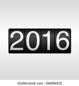 New Year 2016 design - odometer with numbers 2016 on a white background.