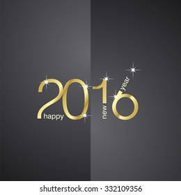 New Year 2016 front back black background