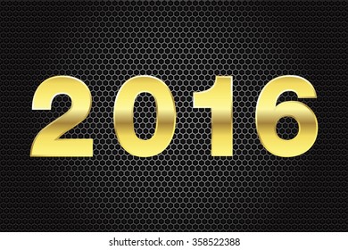 New Year 2016. Gold numbers