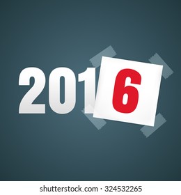 New year 2016, greeting card