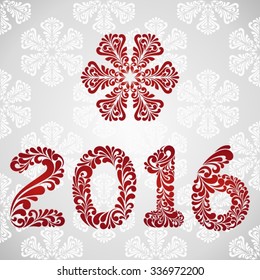 New Year 2016 greeting card.