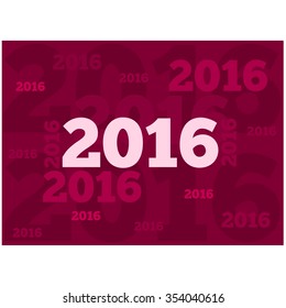 New Year 2016 greeting card, vector graphic background