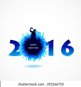 New year 2016 with the happiest people. Abstract poster 
